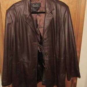 Women's Brown Leather blazer jacket